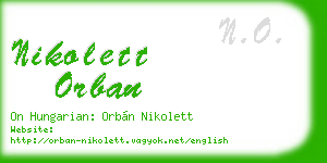 nikolett orban business card
